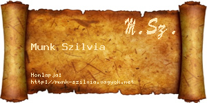 Munk Szilvia névjegykártya